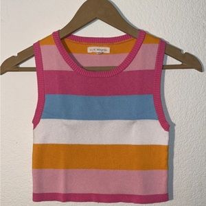 Multicolored cute crop top